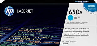 HP 650A Cyan Original LaserJet Toner Cartridge ( CE271A )