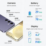 SAMSUNG Galaxy S24, AI Phone, Amber Yellow Color , Android Smartphone, 50MP Camera, Long Battery Life
